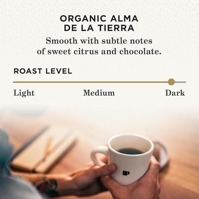 Peet's Coffee, USDA Organic Dark Roast Single Serve Coffee Pods - Alma de la Tierra 60 Count (6 Boxes of 10 Pods)