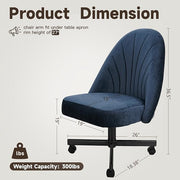 Chromcraft Set of 6 Chairs, Chairs with Soft Wheels for Kitchen Room