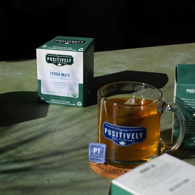 Organic Positively Tea Company, Yerba Mate Tea Bags (Unsmoked), 20 Count