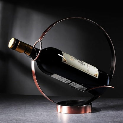 Metal Single Tabletop Wine Rack – Freestanding Countertop Decorative Wine Bottle Holder, Unique Wine Gifts and Accessories for Wine Lovers (Oil Rubbed Bronze)