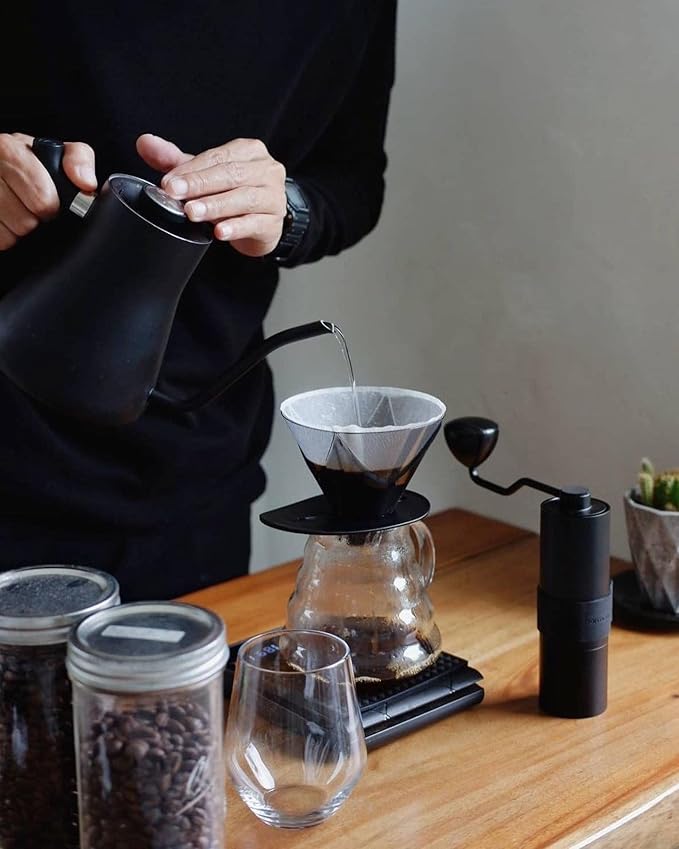 Normcore Manual Coffee Grinder V2-38mm Titanium Contemporary Conical Burr - Hand Grinder - Adjustable Settings - For Espresso, Pour over, French Press