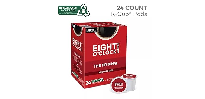 Eight O'Clock Original Blend Single Serve K-Cups for Keurig Brewers, 24 Count (Pack of 2)