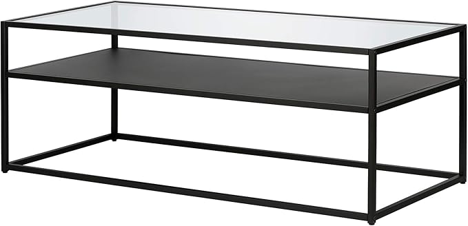 Ada 46'' Wide Rectangular Coffee Table in Blackened Bronze