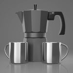 Load image into Gallery viewer, Coffee Gator Moka Pot - 6 Cup, 12oz Stovetop Espresso Maker - Classic Italian and Cuban Coffee Percolator w/ 2 Stainless-Steel Cups – Matte Grey Aluminum, 360ml