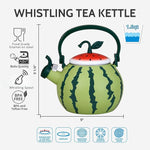 Load image into Gallery viewer, Whistling Tea Kettle for Stove Top Enamel on Steel Teakettle, Supreme Housewares Watermelon Design Teapot Water Kettle Cute Kitchen Accessories Teteras (1.6 Quart, Watermelon)