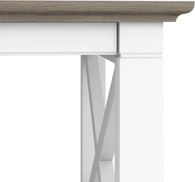 Bush Furniture Key West Coffee Table with Storage in Pure White and Shiplap Gray