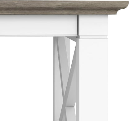 Bush Furniture Key West Coffee Table with Storage in Pure White and Shiplap Gray