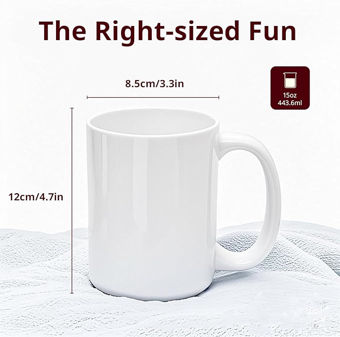 Sublimation Coffee Mug, 15oz Coffee Mug，White, Case of 12