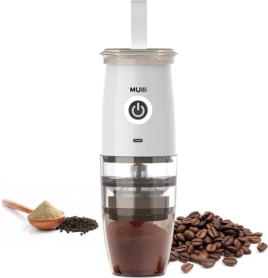 Mulli Update Portable Burr Coffee Grinder,Electric/Manual 2-in-1 Cafe Grind, Adjustable Burr Mill with 5 Precise Grind Setting for Drip/Espresso/PourOver