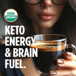 Load image into Gallery viewer, VitaCup Organic Genius Ground Keto Coffee, Increase Energy &amp; Focus w/MCT Oil, Turmeric, B Vitamins, D3, USDA Organic Ground Coffee Medium Dark Roast, 100% Arabica Beans, 6 bags, 10 oz each