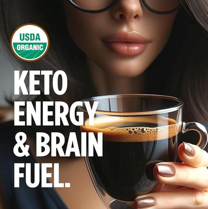 VitaCup Organic Genius Ground Keto Coffee, Increase Energy & Focus w/MCT Oil, Turmeric, B Vitamins, D3, USDA Organic Ground Coffee Medium Dark Roast, 100% Arabica Beans, 6 bags, 10 oz each
