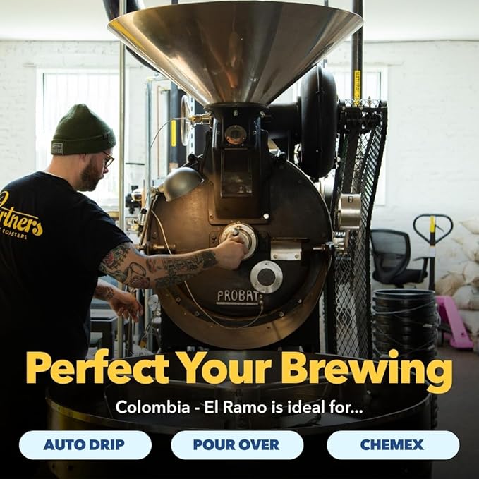 PARTNERS COFFEE ROASTERS - Whole Bean Coffee (El Ramo - Colombian, Light Roast) 12oz - Sweet, Nuanced Colombian Blend - Peach, Fresh Cream, Vanilla - Whole Coffee Beans - Roasted in New York City