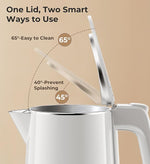 Load image into Gallery viewer, Electric Kettle 1.0L 1200W, 7 Temp Settings, 4H Keep-Warm, Fast-Boil Stainless Steel Electric Tea Kettle, 120V Water Boiler with Auto-Shut Off, Cool Touch PP Exterior for Home Office, White