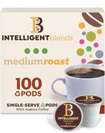 Load image into Gallery viewer, Intelligent Blends Medium Dark Roast Coffee Pods, 100 ct, Recyclable Single Serve Pods – 100% Arabica Coffee, Compatible with Keurig K Cups Maker
