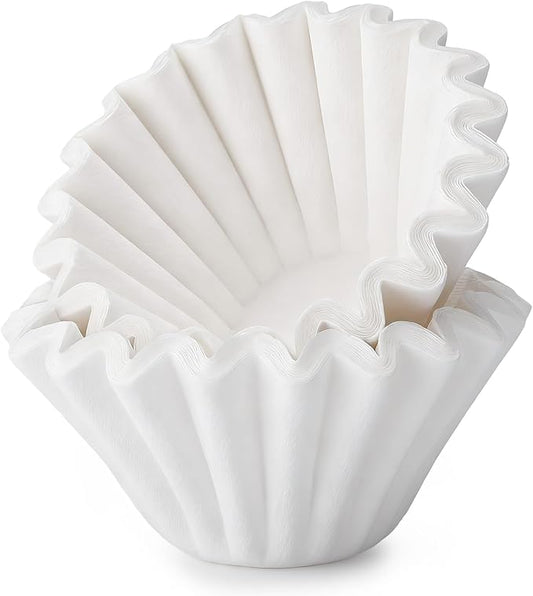 Segarty Disposable Basket Coffee Paper Filters Small Size, 50 Count 1-2 Cup White Paper Pour Over Maker Basket Dripper for Home and Office Use, Ideal Coffee Bar Pot Accessory for Most Brewer Machines