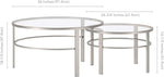 Load image into Gallery viewer, Henn&amp;Hart Round Nested Coffee Table in Satin Nickel, Modern coffee tables for living room, studio apartment essentials, 36" Wide
