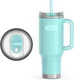 Load image into Gallery viewer, THERMOS Stainless Steel Cup Holder Mug - 40 Ounce, Sea Green - Insulated Tumbler with Lid and Straw, Plus Leak-Resistant Slide Lock