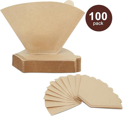 Coffee Filters 4 Cone Paper, 100 Count Unbleached-Disposable Pour Over Coffee Filter for Drip Coffee Maker, Coffee Paper Filters 8-12 Cup, Cone Coffee Filters 04