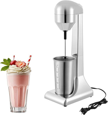 Electric Milkshake Maker Machine, 100W 2-Speed Milk Shake Mixer Machine with 17oz Stainless Steel Mixing Cup, Commercial Milkshake Blender & Drink Mixer for Home or Business(Silver)