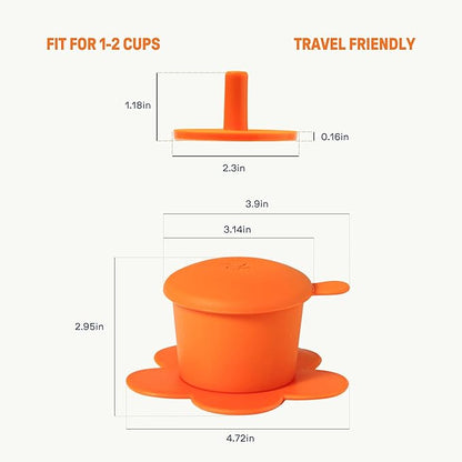 [Holiday Gift] Vietnamese Phin Filter, Plastic Reusable Pour Over Coffee Dripper, Single Cup Coffee Filter with Flower Design for Manual Brewing, Gift for Christmas Thankgiving (Orange)