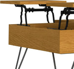 Load image into Gallery viewer, SIMPLIHOME Hunter Lift Top Coffee Table - 32 inch Wide Oak Veneer and Metal Industrial Square Lift Top Cocktail Table in Oak, Living Room Table with Dual Lift Tops, Hidden Storage and Hairpin Legs