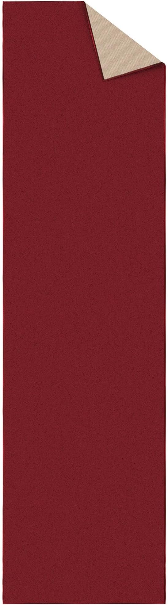 Ottomanson Hallway Runner Rug 2'7" x 9'10" Non Slip Solid Area Rugs Easy to Clean Laundry Rug Runner Durable & Pet Friendly Floor Carpet Runners for Hallways Entryway Living Room Kitchen, Red