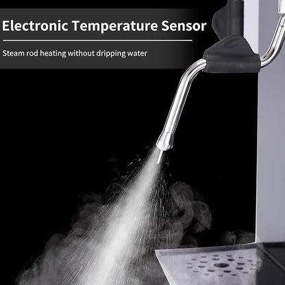 Commercial Milk Frother, 2500W 110V Automatic Steam Boiling Water Machine Electric Steam Milk Frothing Machine Espresso Coffee Milk Foam Machine Steamer with LED Display for Coffee Tea Shop