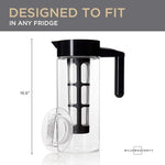 Load image into Gallery viewer, Willow &amp; Everett Cold Brew Coffee &amp; Iced-Tea Maker Pitcher, 1.3 L Glass Dispenser Metal &amp; Plastic Lid Mesh Filter Iced Coffee &amp; Sun Tea Brewing System