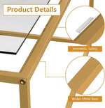 Load image into Gallery viewer, Tempered Glass Coffee Table - Minimalist Center Table for Living Room, Office - Modern Top With Sturdy Metal Frame &amp; Open Storage - Easy Assembly, Gold