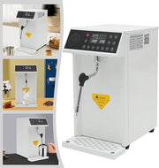 Commercial Steam Milk Frother, 2.11 Gallon Capacity, 5-Temperature Settings, 20-Min Continuous Steam, LED Display, 110V 1300W Espresso Milk Frother for Coffee, Milk Tea (White)