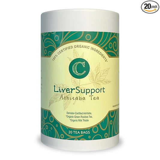 Dr. Cowan’s Garden Organic Ashitaba Herbal Tea, 20 Tea Bags - Liver Detox Rooibos Tea Bags with Milk Thistle, Calming Liver Support & Cleanse for Health and Well-Being, Ashitaba Herbs Grown in the USA