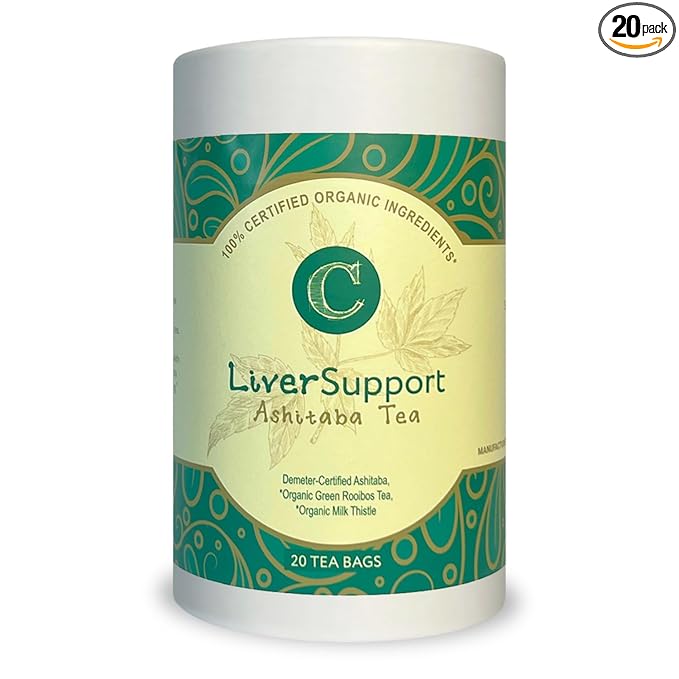 Dr. Cowan’s Garden Organic Ashitaba Herbal Tea, 20 Tea Bags - Liver Detox Rooibos Tea Bags with Milk Thistle, Calming Liver Support & Cleanse for Health and Well-Being, Ashitaba Herbs Grown in the USA