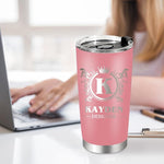 Load image into Gallery viewer, Personalized Tumblers with Engraved Name, Personalized Birthday Gifts for Men Women, Custom 20oz Stainless Steel Coffee Tumbler with Lids and Straws, Custom Travel Cup