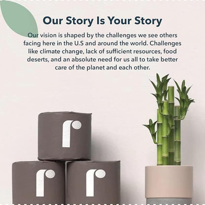 Reel Premium Toilet Paper - 24 Rolls of Toilet Paper - 3-Ply Made From Tree-Free - Zero Plastic Packaging, Septic Safe