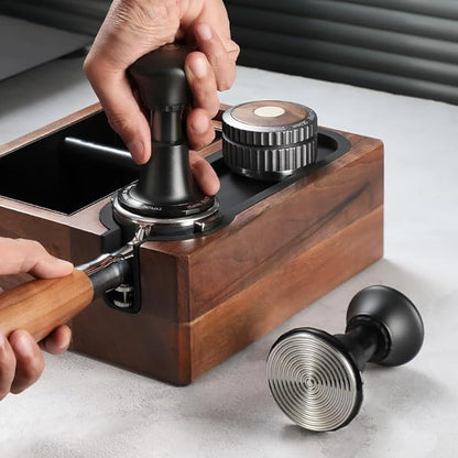 Coffee Expresso Hand Tamper 3 Spring Loaded Calibrated 30lbs Sound Feedback for Espresso Machine 58mm Black