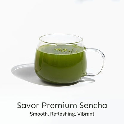 Yu Tea Organic Sencha Green Tea Powder, 100 Servings | Rich in Antioxidants, EGCG, & L-Theanine | Pure Japanese First Harvest Leaf | Low Caffeine & Unsweetened | Resealable Pouch, 2.65 oz