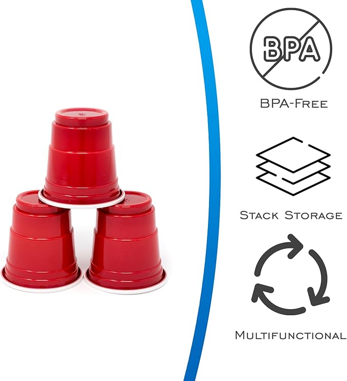 EDI Disposable Red Plastic Mini Party Shot Glasses (2 oz) (240)