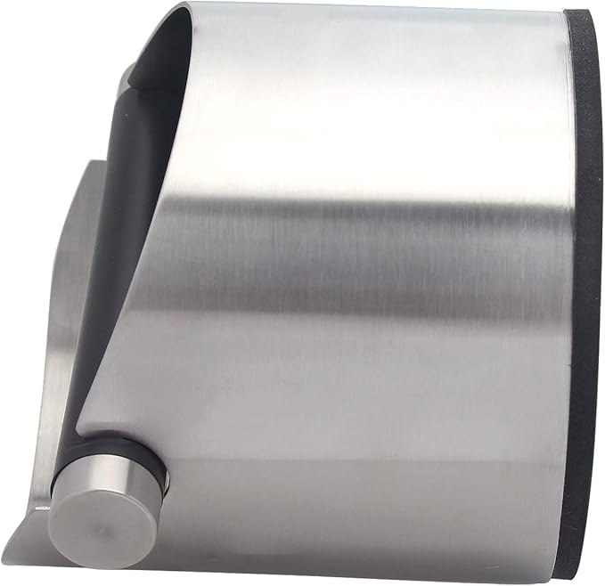 Espresso Knock Box, Stainless Steel Coffee Grounds Knock Box, With Removable Knock Bar and Non-Slip Rubber Base (Silver)