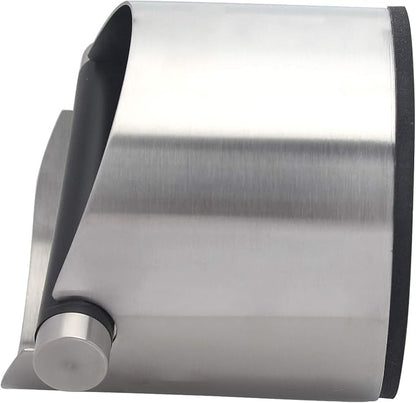 Espresso Knock Box, Stainless Steel Coffee Grounds Knock Box, With Removable Knock Bar and Non-Slip Rubber Base (Silver)