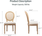 Load image into Gallery viewer, French Country Dining Chairs Set of 8, Beige Cane Back Rattan Dining Chairs with Linen Upholstered Seat, Solid Wood Legs, Farmhouse Kitchen &amp; Dining Room Chairs, Sillas De Comedor (Beige, 8Pcs)