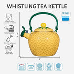 Load image into Gallery viewer, Whistling Tea Kettle for Stove Top Enamel on Steel Teakettle, Supreme Housewares Pineapple Design Teapot Water Kettle Cute Kitchen Accessories Teteras (2.1 Quart, Pineapple)