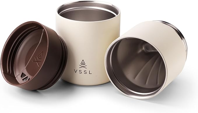 Nest Pour Over Coffee Set, Transportable and Compact Pour Over Set with 10 oz Double Walled Mug, Cream