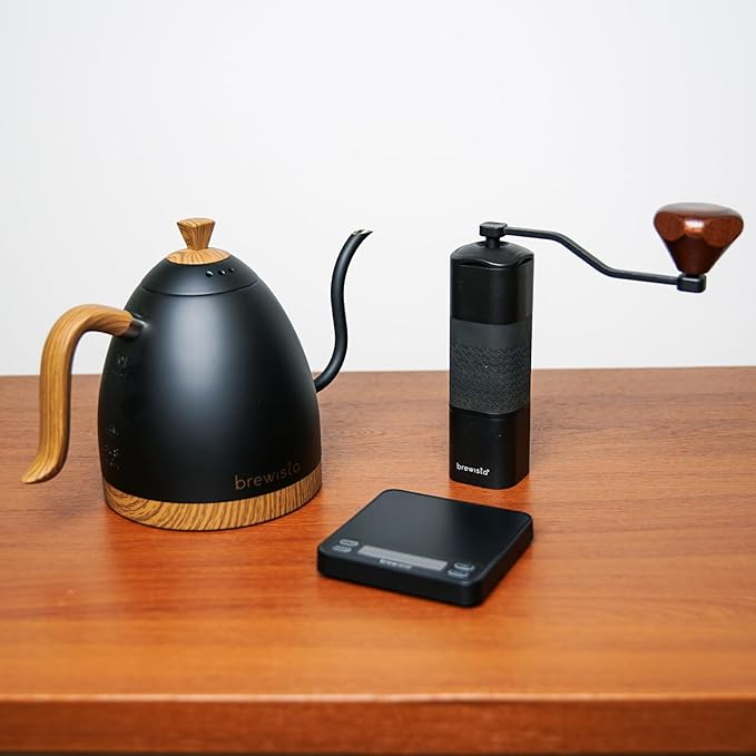 Brewista Artisan Electric Gooseneck Kettle, Water Boiler with LCD Panel, Precise Temperature Control, Fast Boiling and Keep Warm Settings for Pour-Over Coffee & Tea, Café, 1 Liter (Matte Black)