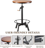 Load image into Gallery viewer, Small Kitchen Table Set, Modern Round Table and Stools for 2, Industrial Bar Stools with Backrest Height Adjustable