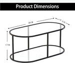 Load image into Gallery viewer, Coffee Table Black Glass Coffee Table for Living Room,2 Tiers Oval Center Table with Sturdy Metal Frame,Modern Tempered Glass Accent Table for Bedroom Home Office