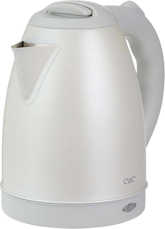 COOK WITH COLOR Electric Kettle - Rapid Boil, Sleek Design, and Safety Features - Great for Quick and Easy, Stainless Steel Crème, 1.7 Liters