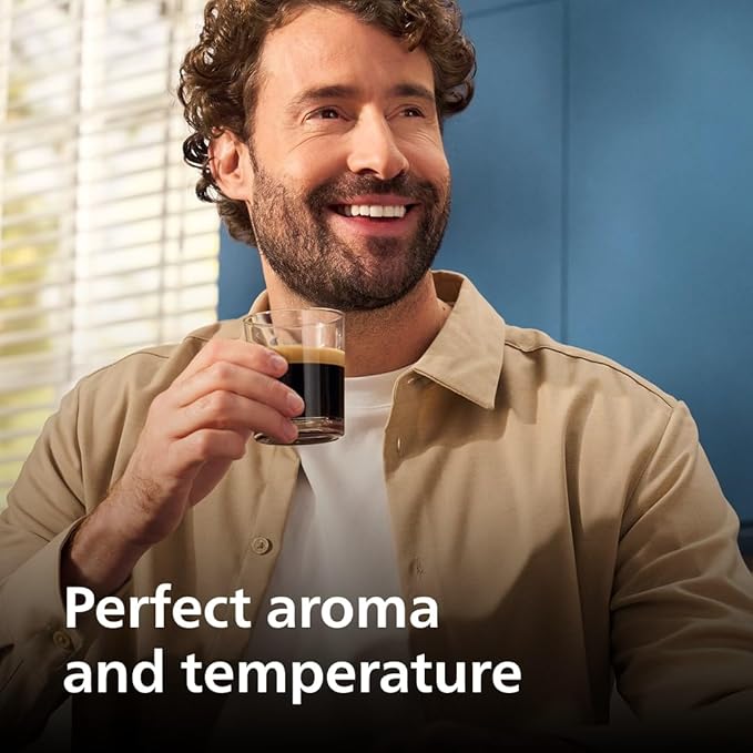 PHILIPS 5500 Series Fully Automatic Espresso Machine - LatteGo Milk System, Integrated Grinder, 20 Hot & Iced Coffee Pre-Sets, Quick Start, SilentBrew, 15-Bar Pressure, Black Chrome (EP5544/94)