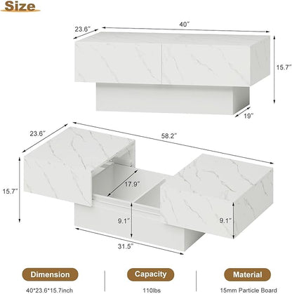 Coffee Table with Large Storage for Living Room Farmhouse Center Tables Mesas De Centro para Salas Modernas Nesting Modern Coffee Table for Reception Room