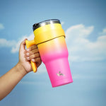 Load image into Gallery viewer, 40 oz Tumbler with Handle and 2 Straw 2 Lid, Insulated Water Bottle Stainless Steel Vacuum Cup Reusable Travel Mug,Rainbow