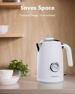 Load image into Gallery viewer, 1L Small Electric Kettles Stainless Steel, Portable Travel Mini Hot Water Boiler Heater, Cool Touch Teapot, Auto Shut-Off &amp; Boil-Dry Protection for Cooking, Business Trip and More, White